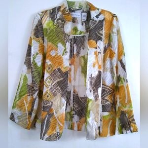 Alfred Dunner Jacket Woman's 8 Zip 2-Pkt Semi-Sheer 'Tradewinds' Cotton Blnd NWT